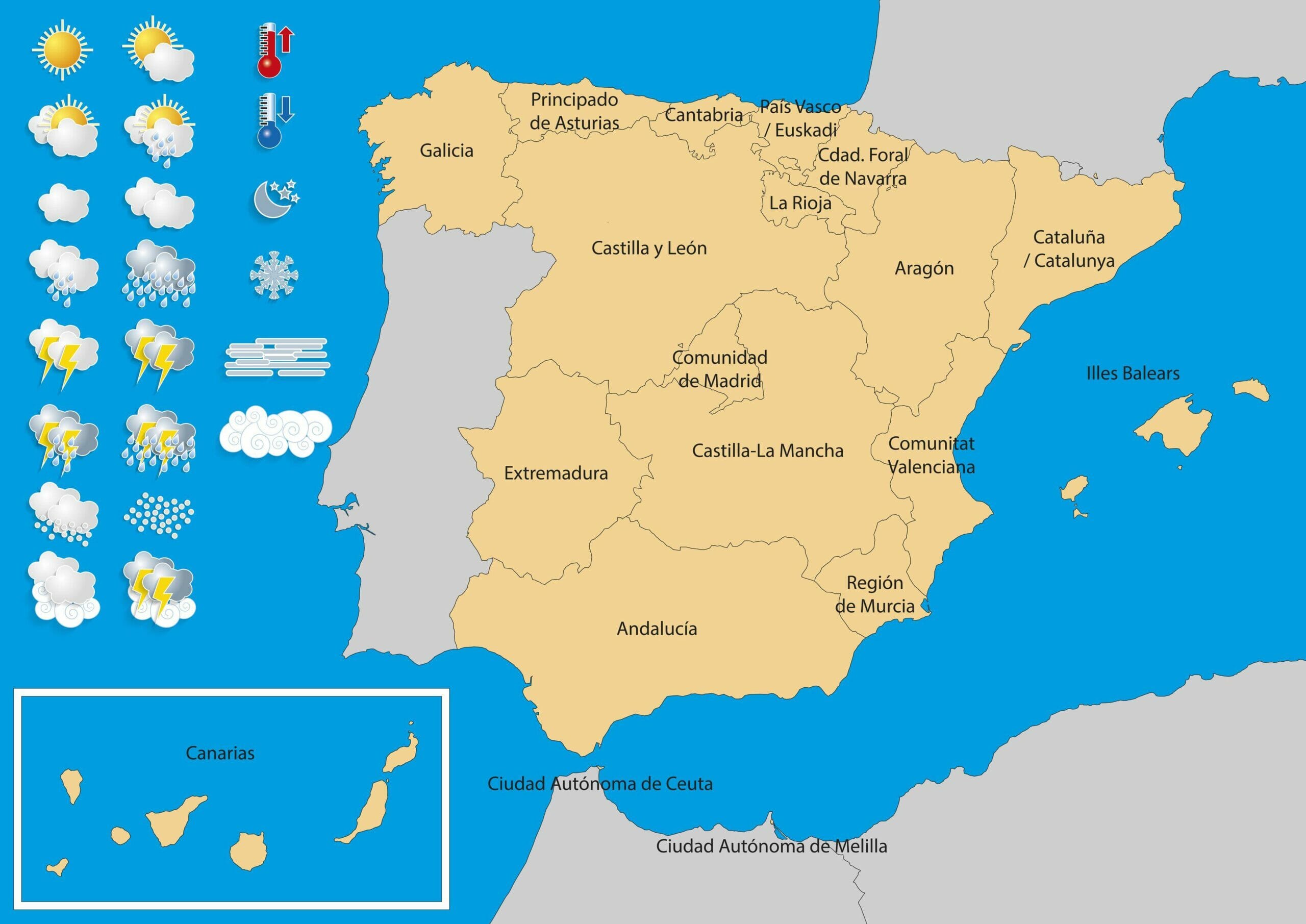 スペインの気候地図