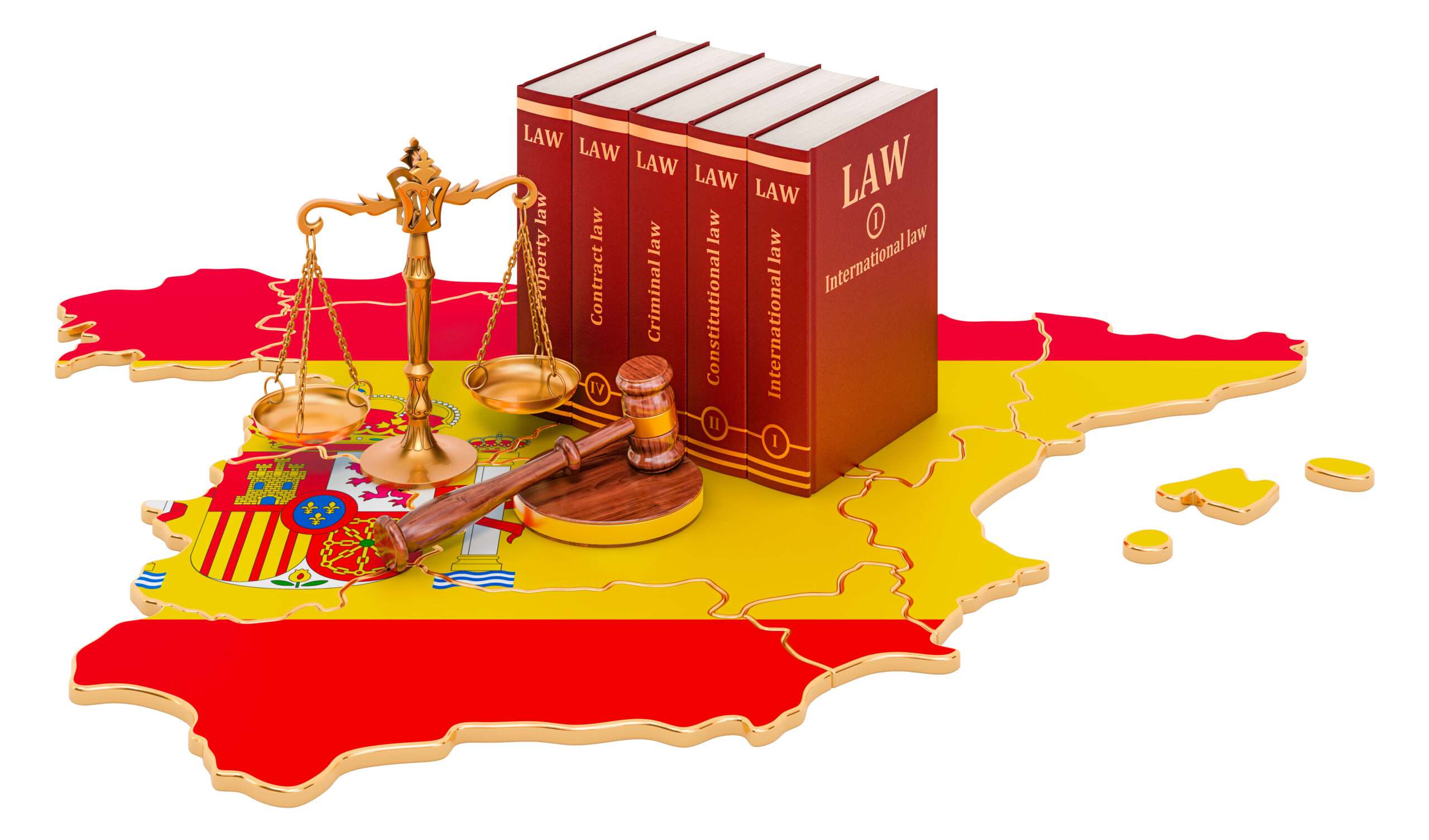 スペインの地図と法律の本。