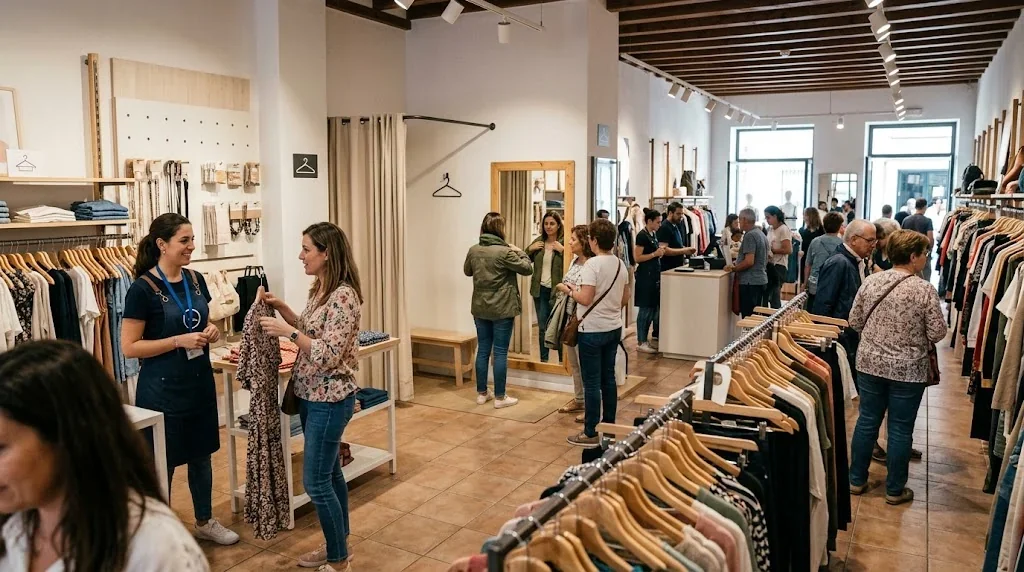 スペインの洋服店でのショッピング